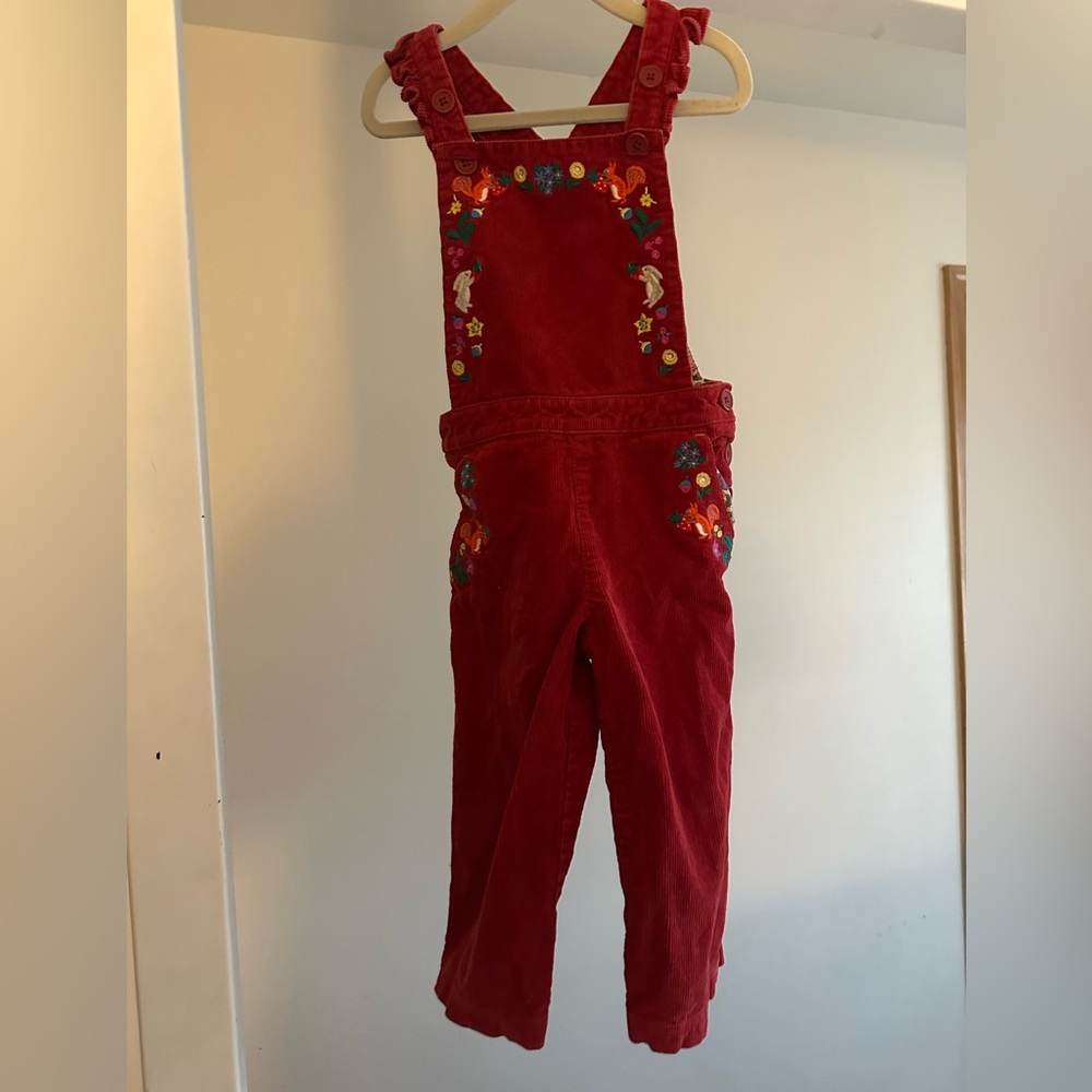 Mini Boden 3-4yr Red Velvet overalls